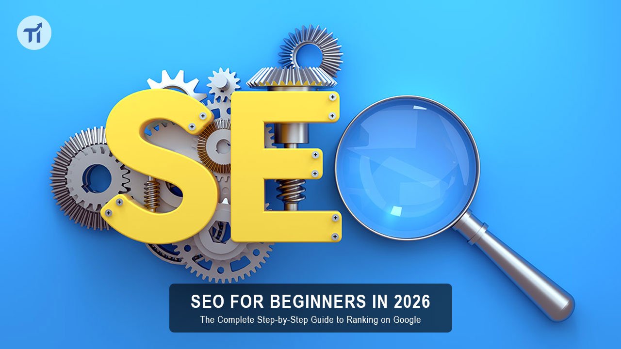 SEO for beginners guide showing search engine ranking strategy and website optimization process